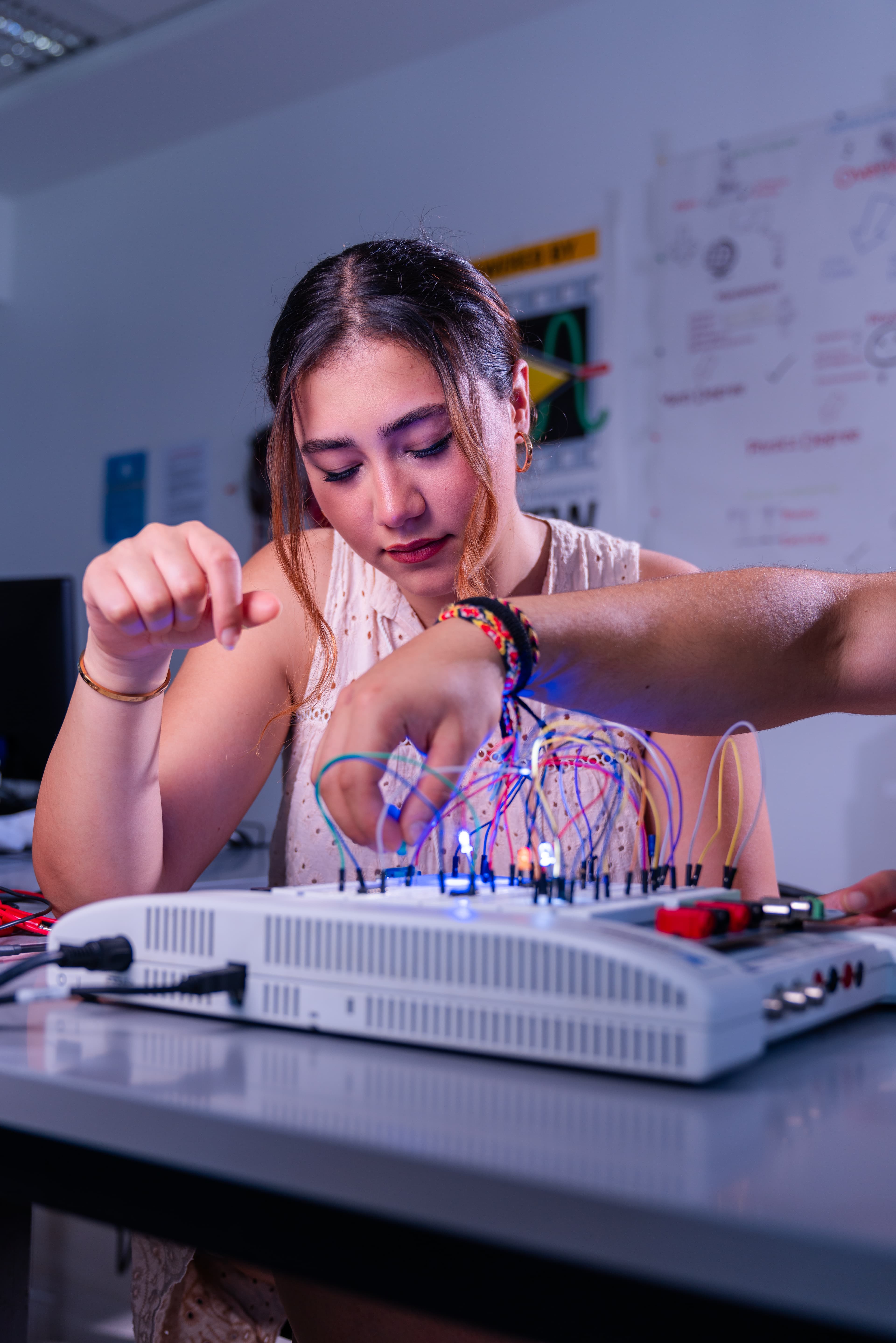 Student using lab technology